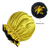 Bonnet de nuit double épaisseur en satin soyeux pour femme, grand bonnet réversible doublé de satin, couvre-chef pour la nuit, accessoires pour cheveux
