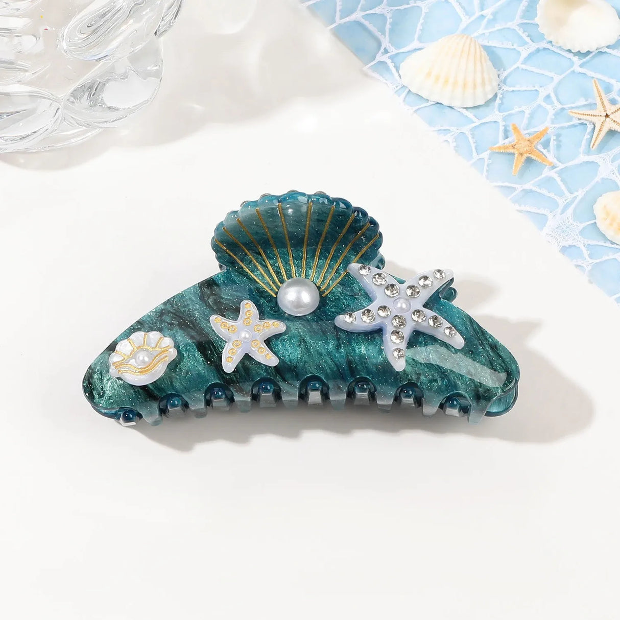 Pince à cheveux YHJ en forme d'étoile de mer pour femme, pince à cheveux en acétate et strass, bijoux de vacances, pince à cheveux tendance, accessoires pour cheveux