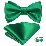 Hi-Tie Ensemble nœud papillon en soie pour homme, mouchoir et boutons de manchette, bleu, rouge, or, noir, blanc, jacquard, nœud papillon, mariage, affaires