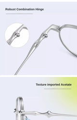 2024 Pure Titanium Frame Round Retro Fashion Men Women Eyeglasses Frame Anti-blue Light Glasses Designer Korean Glasses Frames