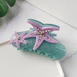 Pince à cheveux YHJ en forme d'étoile de mer pour femme, pince à cheveux en acétate et strass, bijoux de vacances, pince à cheveux tendance, accessoires pour cheveux