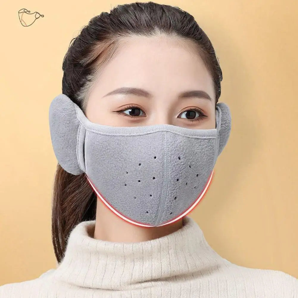 Winter Warm Face Mask with Earmuffs Motorcycle Cycling Ski Mask Women Men Hiking Riding Masks Sports Thermal Headwear Windproof