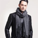 Modische Herren-Schals aus Kunstwolle, warm, für den Winter, dick gestrickt, superweich, einfarbig, bequem, Wickeltuch für Outdoor-Aktivitäten, Geschenk für Männer