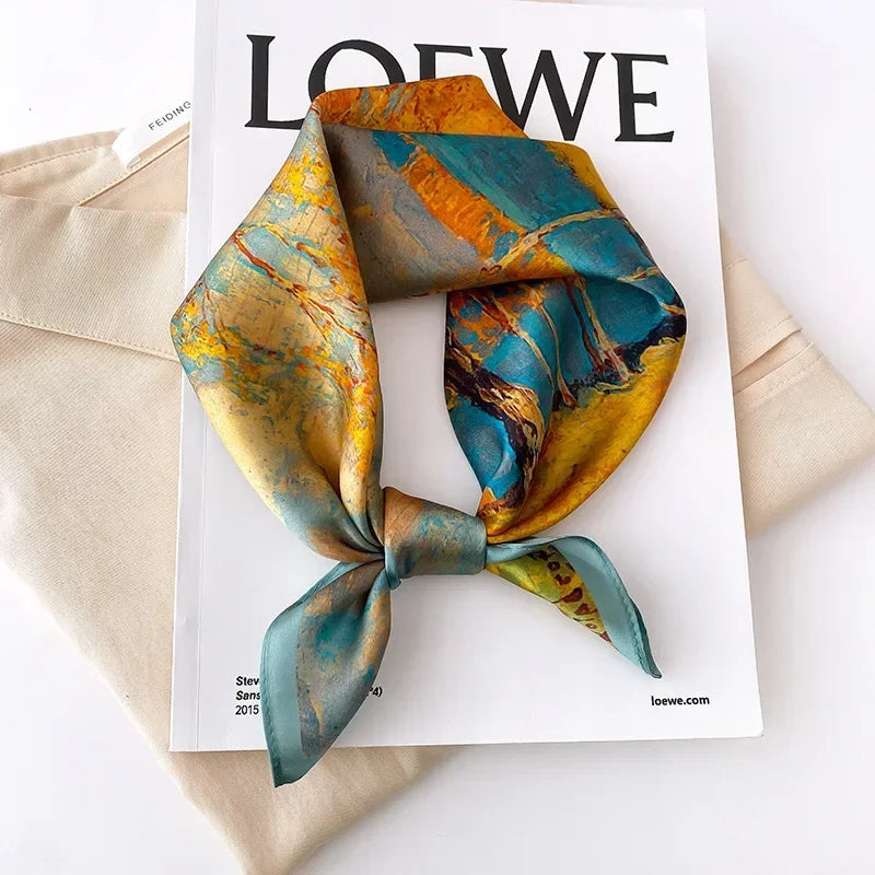 Foulard 100 % soie pour femme, carré, bandana, foulard, foulard, mûrier, mode printemps, luxe, haute qualité, bandeau, hijab, châles