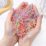 Lot de 1 000 élastiques à cheveux jetables colorés pour filles, accessoires pour cheveux, élastiques pour queue de cheval