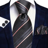 Hi-Tie – Cravate de mariage en soie violette unie à motif cachemire pour homme, ensemble de qualité avec boutons de manchette et mouchoir, cadeau tendance, livraison directe