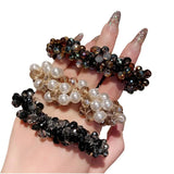 Crystal Beads Hair Ties Hair Scrunchies Hair Elastics Pearl Ponytail Holders Hair Wrist Ties Bands Scrunchies Hair Accessories