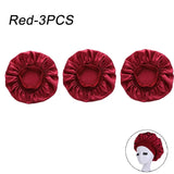New Women's Satin Solid Wide-brimmed Sleeping Hat Unisex Head Wrap Elastic Band Cap Hair Care Bonnet Night Hat bonnet de nuit