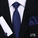 Cravate pour homme classique à carreaux, mouchoirs, cravate rouge, boutons de manchette pour homme, chemisier, affaires, mariage, accessoires, collier pour femme, cadeau pour homme