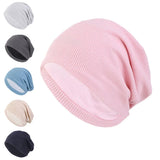 Unisex Men Women Beanie Cotton Night Sleep Cap Bonnet Chemo Hat Headwear Turban Baggy Hair Care Nightcap Pullover Hat Solid Colo