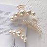 Simulated Pearl Hair Claws for Women Korean Acrylic Hair Clips Girls Large Size Barrette Shark Clip Fashion Hair Accessories