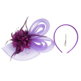 Bandeau à fleurs en maille pour femme, accessoires pour cheveux, plumes, bandeau ou pince, idéal pour cocktail, thé, fête, pour filles
