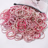 Lot de 50 bandeaux élastiques en caoutchouc pour cheveux, style macaron, très élastiques, durables, pour queue de cheval haute, pour femmes et enfants