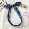 New Fashion Printing Rabbit Ear Knotted Elastic Hair Band Wide Girl Woman Hair Band Headband Hair Accessories Headdress