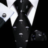 Ensemble de cravates pour homme, motif dinosaure, bleu marine et doré, 8,5 cm, en soie, idéal pour un mariage, FA-5191