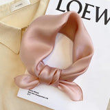 Foulard 100 % pure soie pour femme, foulard uni, bandana, petit hijab, 53 x 53 cm, luxueux