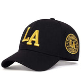Casquette de baseball unisexe avec lettres brodées LA, ajustable, décontractée, pour le printemps et l'automne, pour l'extérieur, avec protection solaire