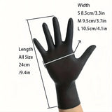 Lot de 20 gants jetables multifonctions en nitrile noir PVC, parfaits pour la réparation automobile, la préparation des aliments, la teinture des cheveux, etc.