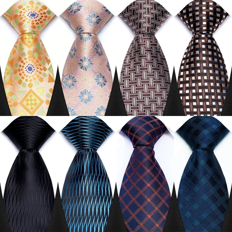 New Men's Classic Plaid Tie Luxury Dot 8cm Jacquard Neck Tie Necktie For Men Business Wedding Party Daily Wear Accessory