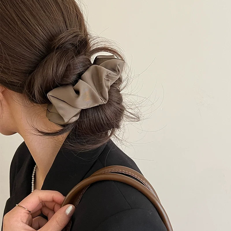 1 chouchou en satin de soie pour femme, accessoire pour cheveux coréens, élastique pour queue de cheval
