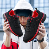 Men Running Sneakers Lightweight Athletic Shoes Classical Mesh Breathable Lace-up Outdoor Walking Shoes Male Tennis Shoes