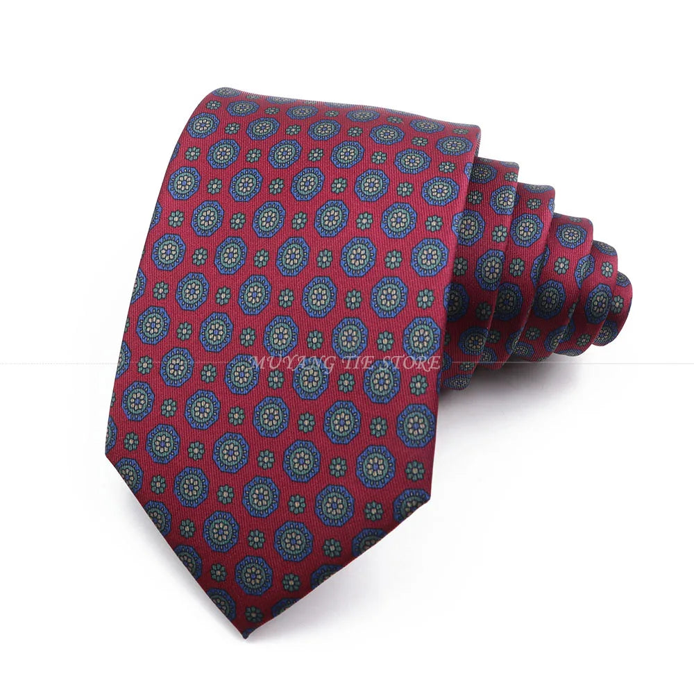 Cravate de luxe en soie imprimée fine de 7 cm pour homme, accessoire classique pour le bureau, les loisirs, les costumes et les fêtes de mariage