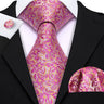 Ensemble élégant de cravates et boutons de manchette en soie à fleurs multiples pour homme, cravate jacquard à fleurs pour mariage, entreprise, fête, événement, Barry.Wang