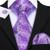 Ensemble élégant de cravates et boutons de manchette en soie à fleurs multiples pour homme, cravate jacquard à fleurs pour mariage, entreprise, fête, événement, Barry.Wang