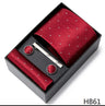 2023 New Style Wedding Gift Tie Pocket Squares Set Necktie Box Men Solid Black Suit Accessories Fit Wedding