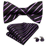 Dropshipping Jacquard Silk Mens Self Bow Tie Hanky Cufflinks Set Male Butterfly Knot Bowtie Wholesale for Male Wedding Business