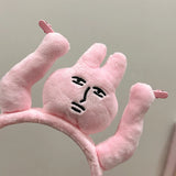Pink Rabbit Hairband Cute Headband Kawaii Plush Hair Accessory Funny Wide-Brimmed Hairpin Creativity Headdress Gift