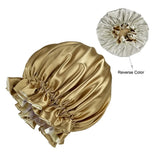 Bonnet de nuit double épaisseur en satin soyeux pour femme, grand bonnet réversible doublé de satin, couvre-chef pour la nuit, accessoires pour cheveux