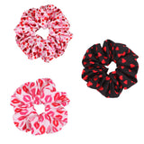 Valentines Hair Ties Heart Hair Scrunchies Elastics Hair Band Ponytail Hair Ropes for Women Girl Valentines Day Hair Accessories