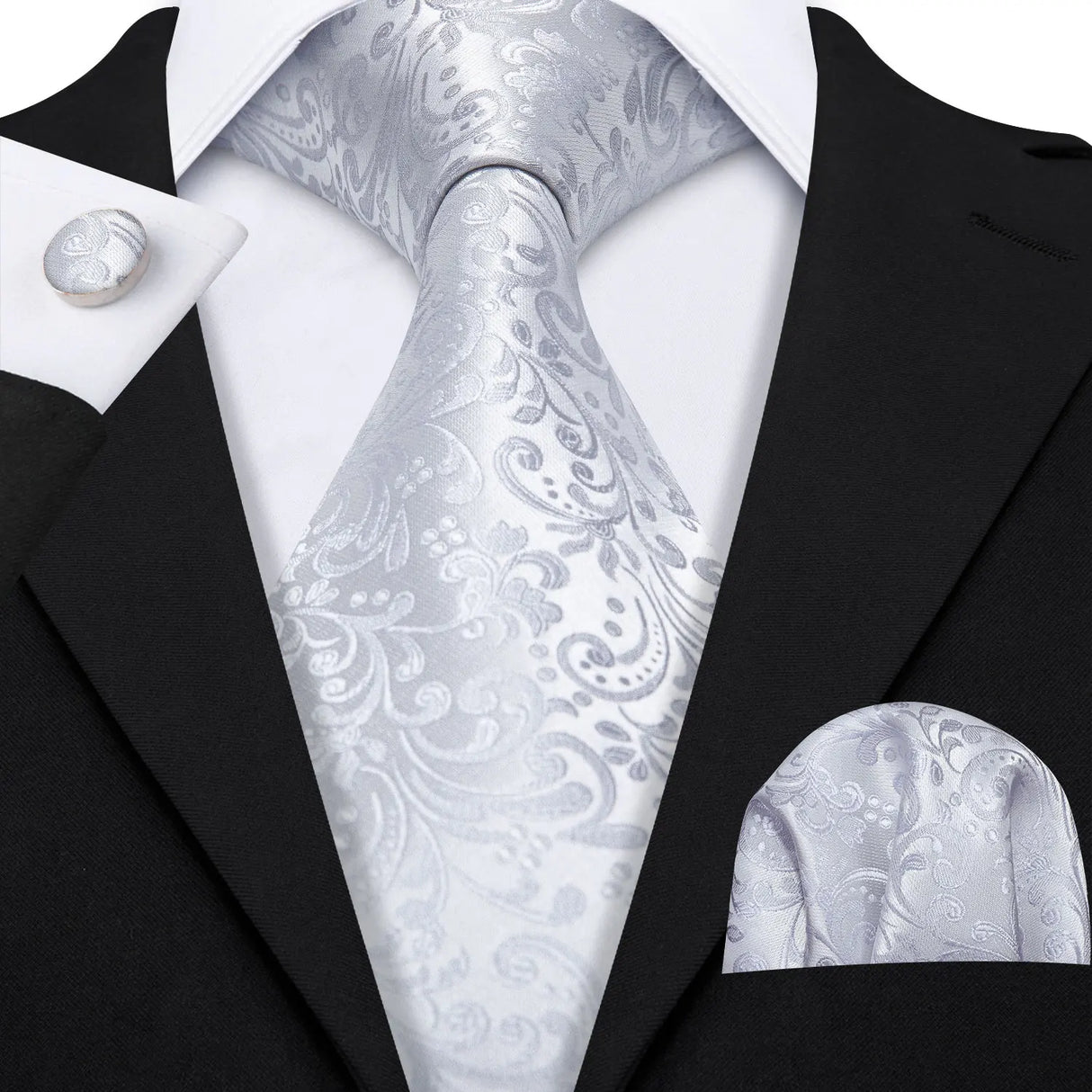 Ensemble élégant de cravates et boutons de manchette en soie à fleurs multiples pour homme, cravate jacquard à fleurs pour mariage, entreprise, fête, événement, Barry.Wang