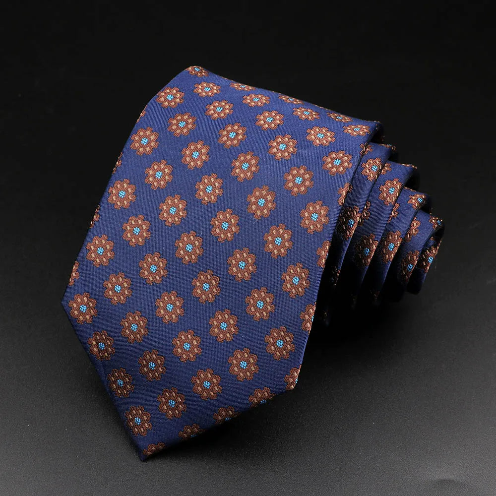 Cravate rayée pour homme, motif cachemire floral, marron et gris, idéale pour les loisirs, les affaires, le quotidien, les mariages, les fêtes, les accessoires, cadeau