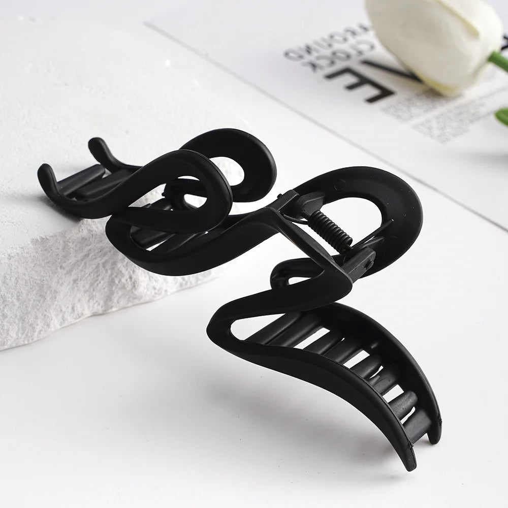 13cm Acrylic Hair Clips For Women Hairpin Matte Wave Hair Claw Clip Ponytail Hair Accessories Girls Headwear Barrettes 4 Colors