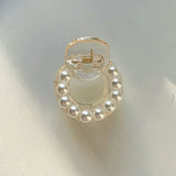 Pinces à cheveux rondes en perles pour femmes et filles, barrettes chics, épingles à cheveux en forme de crabe blanc, accessoires de coiffure tendance