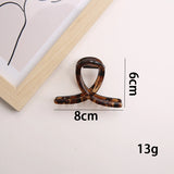 2pcs Women's Y2K Wavy High Glossy Amber Brown Large Lightweight Plastic Hair Clip Elegant and Minimalistic