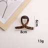 2pcs Women's Y2K Wavy High Glossy Amber Brown Large Lightweight Plastic Hair Clip Elegant and Minimalistic