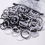 Lot de 50 bandeaux élastiques en caoutchouc pour cheveux, style macaron, très élastiques, durables, pour queue de cheval haute, pour femmes et enfants