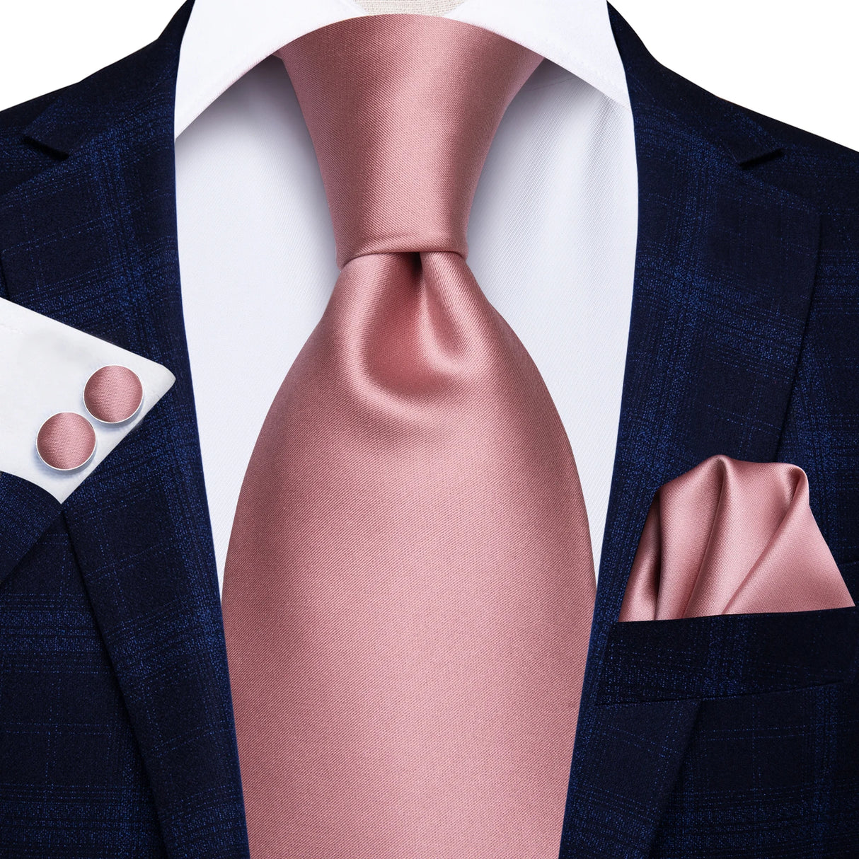 Cravate de mariage en soie unie bleu clair Hi-Tie pour homme, design tendance, boutons de manchette élégants, pour affaires, fête, livraison directe