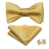 Dropshipping Jacquard Silk Mens Self Bow Tie Hanky Cufflinks Set Male Butterfly Knot Bowtie Wholesale for Male Wedding Business