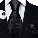 Ensemble élégant de cravates et boutons de manchette en soie à fleurs multiples pour homme, cravate jacquard à fleurs pour mariage, entreprise, fête, événement, Barry.Wang