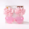 3Pcs/set Cute Solid Kids Dot Hairpin Colorful Heart Sun Glasses Set Girls Boutique Bowknot Hair Clips Children Hair Accessories