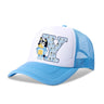 Casquette de baseball Blueyi Bingo pour enfants, motif dessin animé AZ, imprimé lettres, chapeau de soleil, casquettes d'été décontractées, casquettes Kawaii à visière réglable, cadeau pour enfants