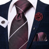 Cravate rose cachemire avec broche en soie, élégante cravate de mariage pour homme, bouton de manchette pratique, mode affaires fête, créateur de cravate haute