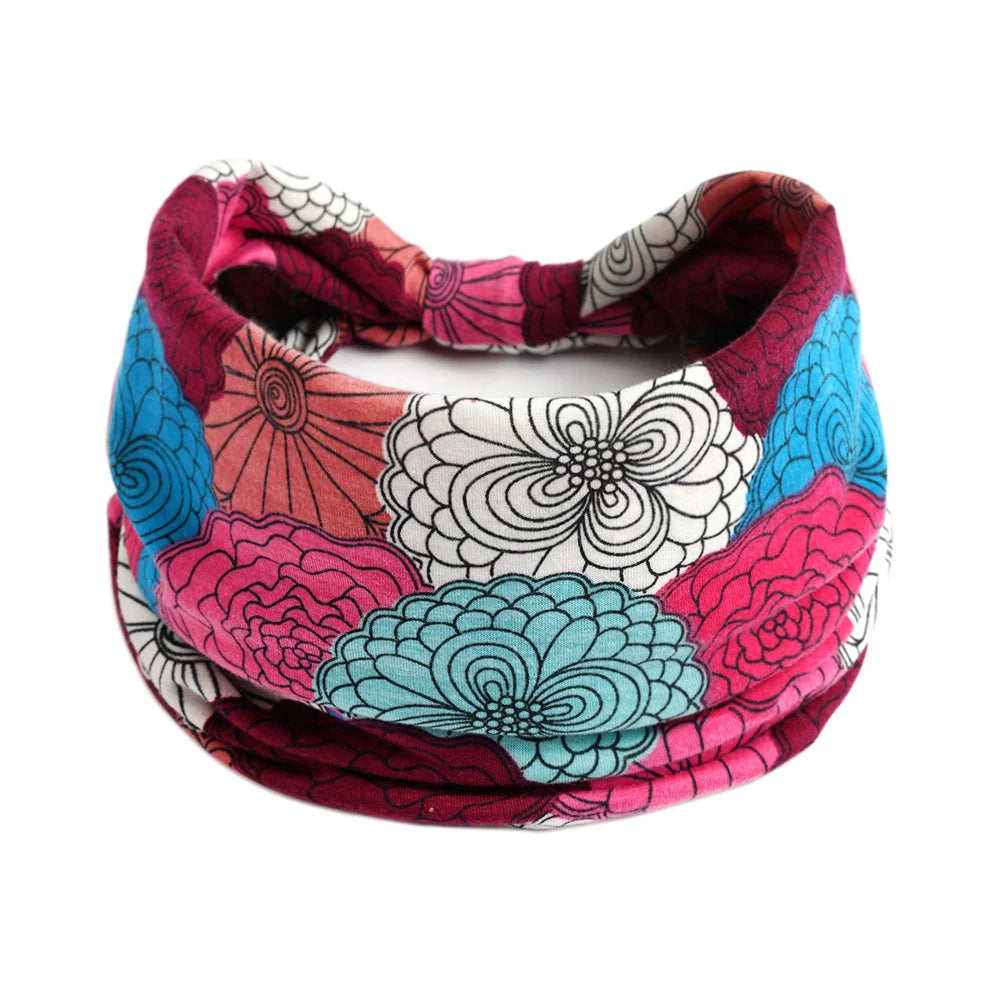 Women Hair Bands Headband Bohemian Sports Run Bandage Elastic Girl Wide Headband Print Wide Headwrap Headpiece Hairband Ladies