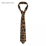 Cravates léopard pour hommes, soie et polyester, étroites, 8 cm, motif tigre, pour costumes, accessoires, fête de mariage, cosplay