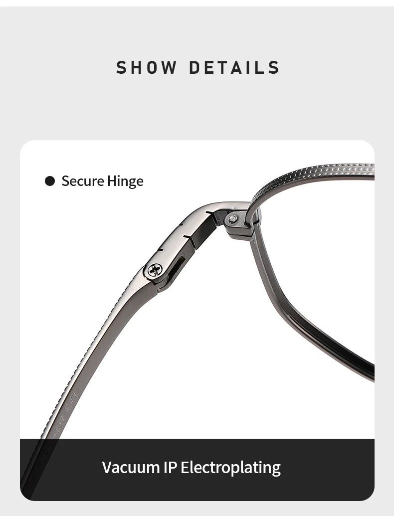 Trendy Men's Large size Titanium Frames Stylish, Double Bridge, Casual, Comfortable, Optical Prescription Eyewear for Men 07518