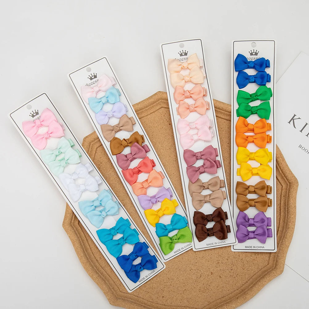 Lot de 12 barrettes à cheveux en ruban gros-grain massif de 4,5 cm pour enfants, faites à la main, accessoires photo, coffret cadeau